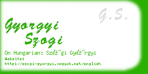 gyorgyi szogi business card